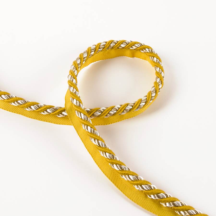 Buy Satin Gold Cord Trim With Lip Twisted Rope Design for Edge