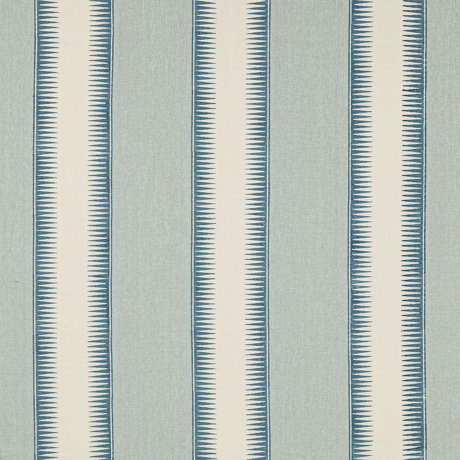 Ezra Stripe Fabric in Aqua/Lime by Jane Churchill