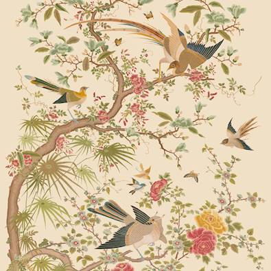 Belmont Wallcovering, Pink/Green