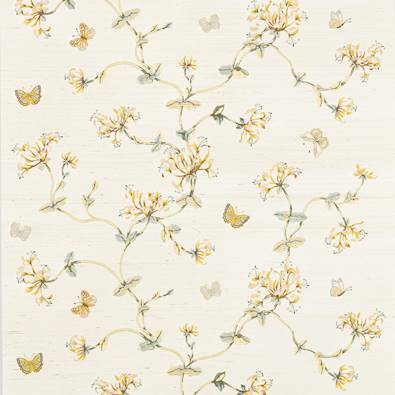 Honeysuckle Garden Sisal Wallpaper, Gold/Leaf