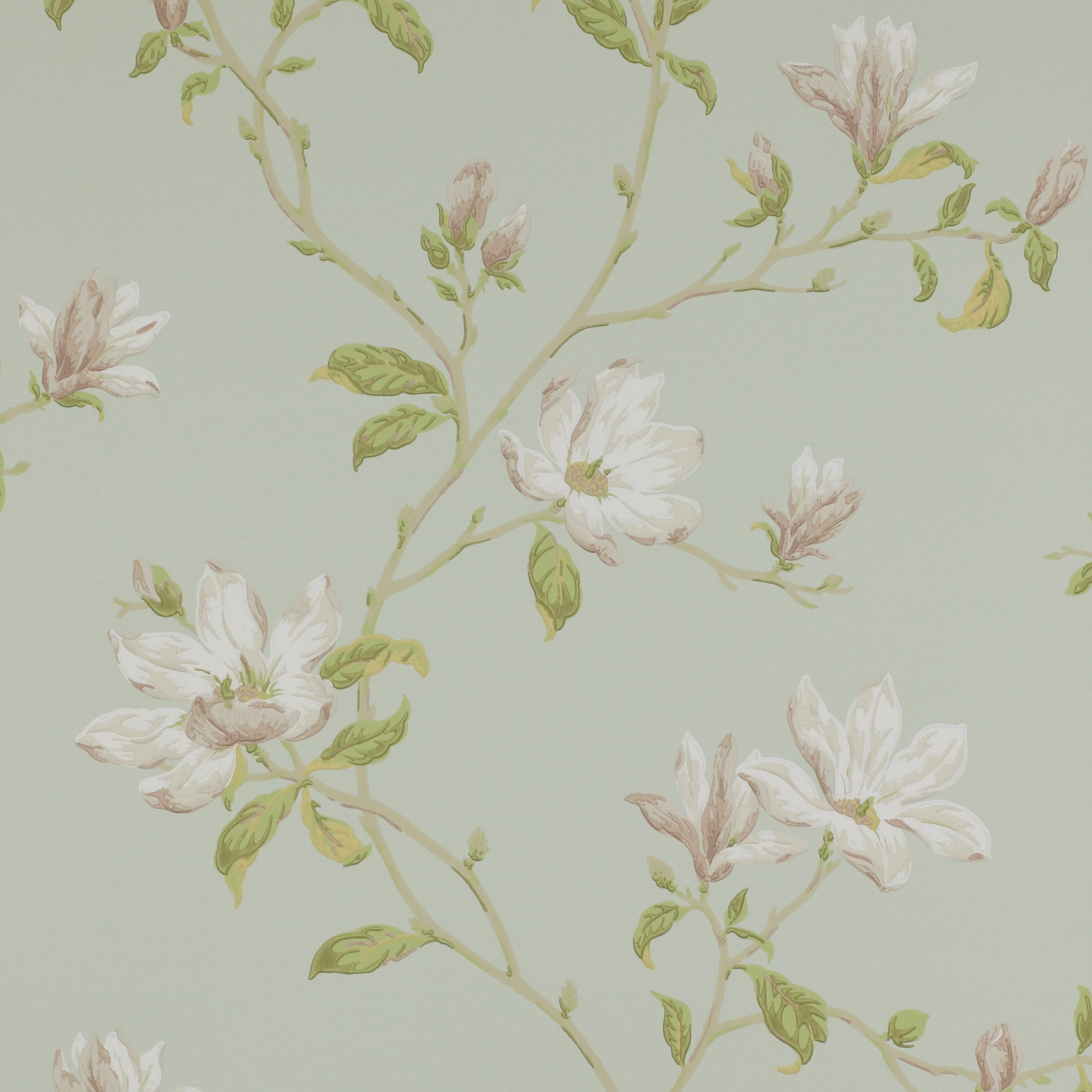 Marchwood Wallpaper in Pink/Green by Colefax and Fowler