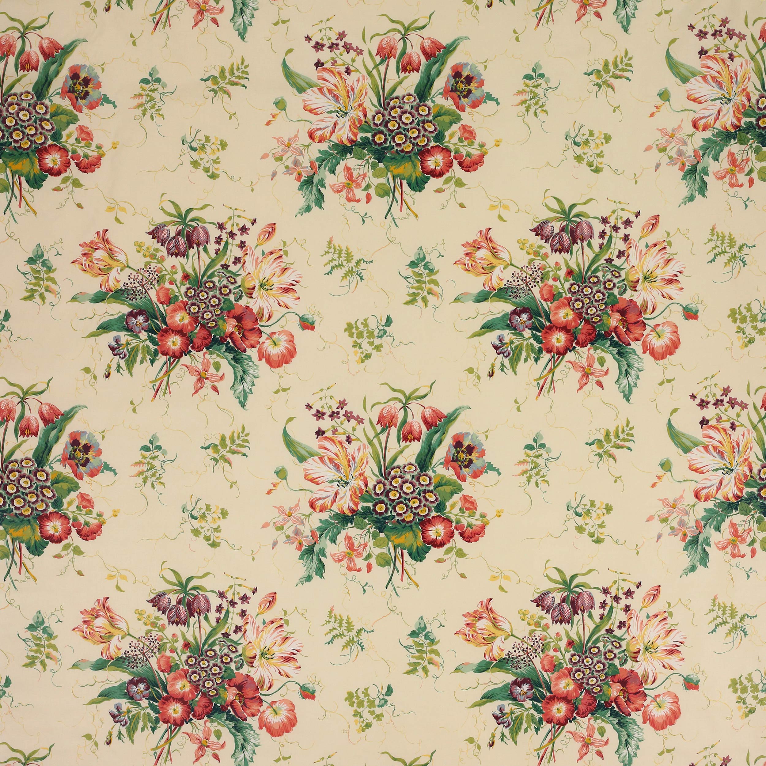 Alicia Chintz Fabric in Pink/Green by Colefax and Fowler