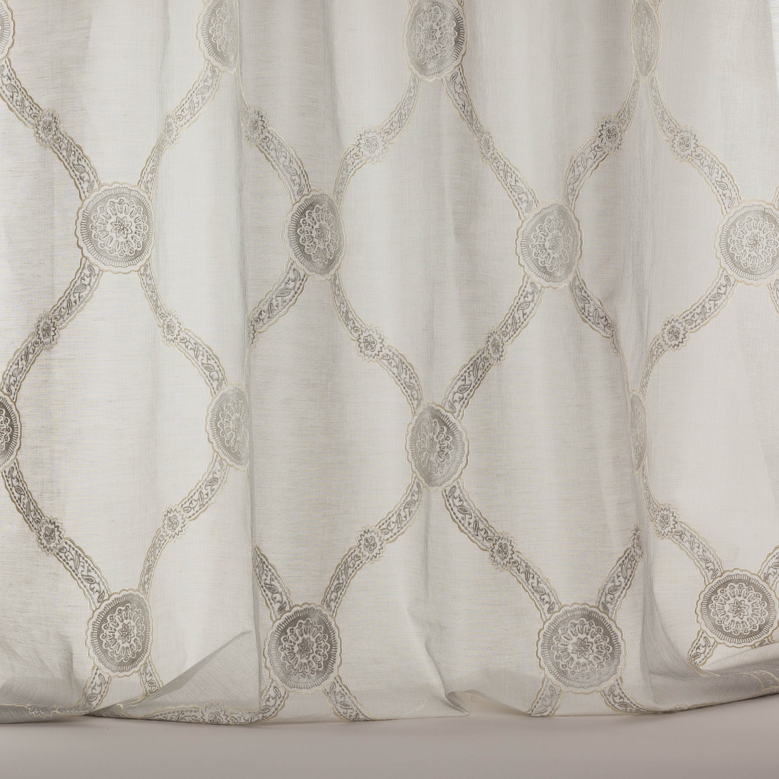 Marcelle Fabric in Silver by Colefax and Fowler