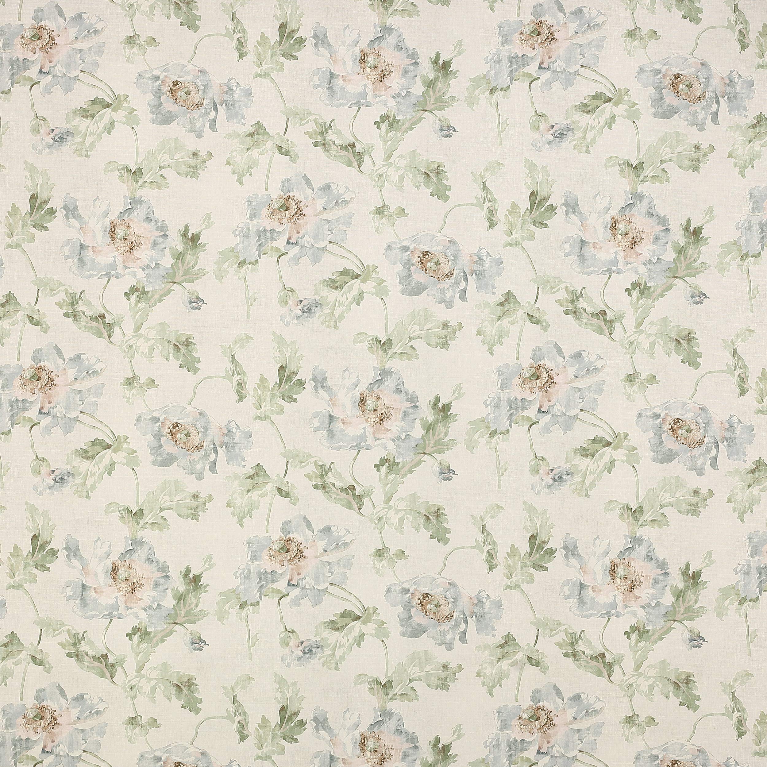 Meriden Fabric in Silver/Green by Colefax and Fowler