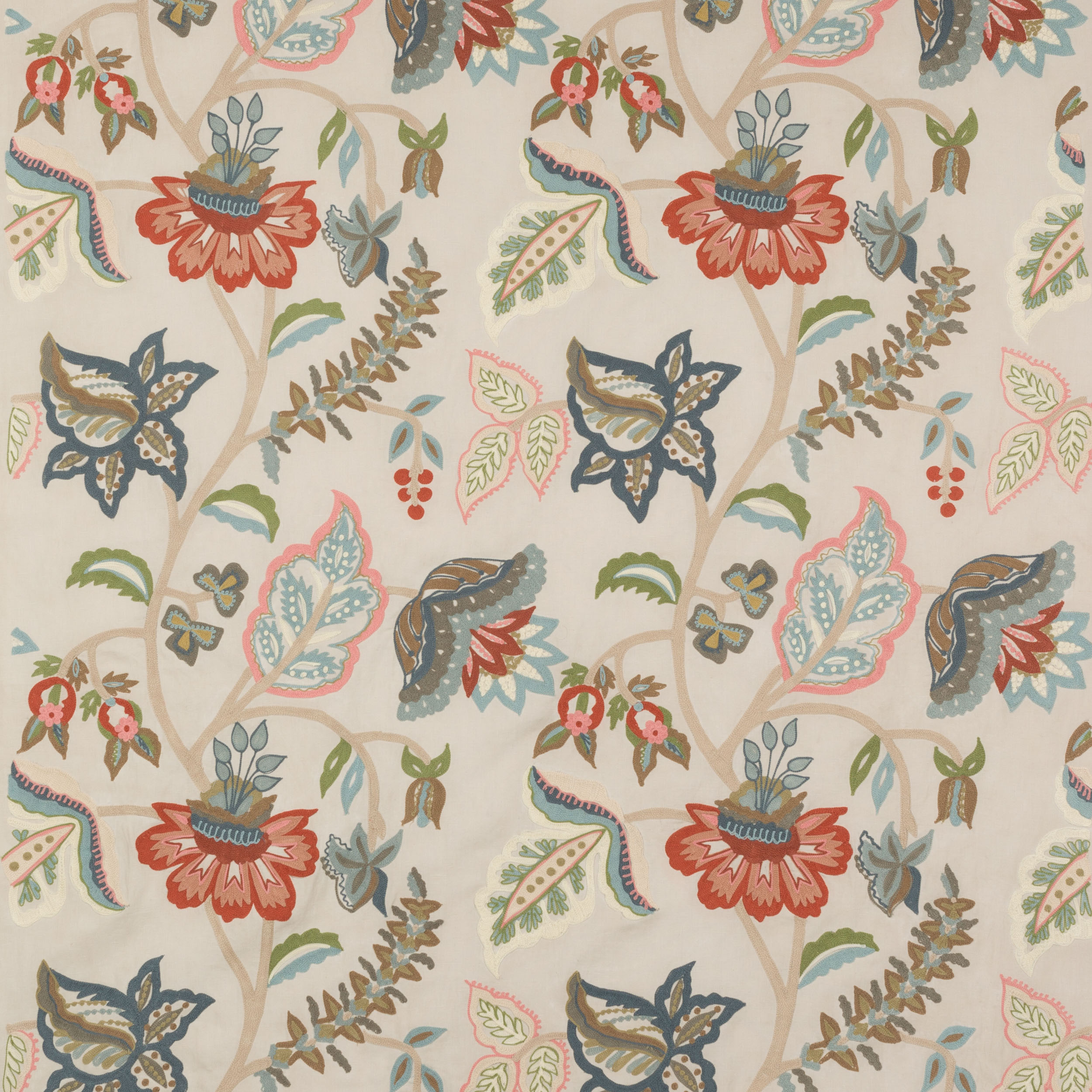 Somerton Fabric In Pink Green By Colefax And Fowler