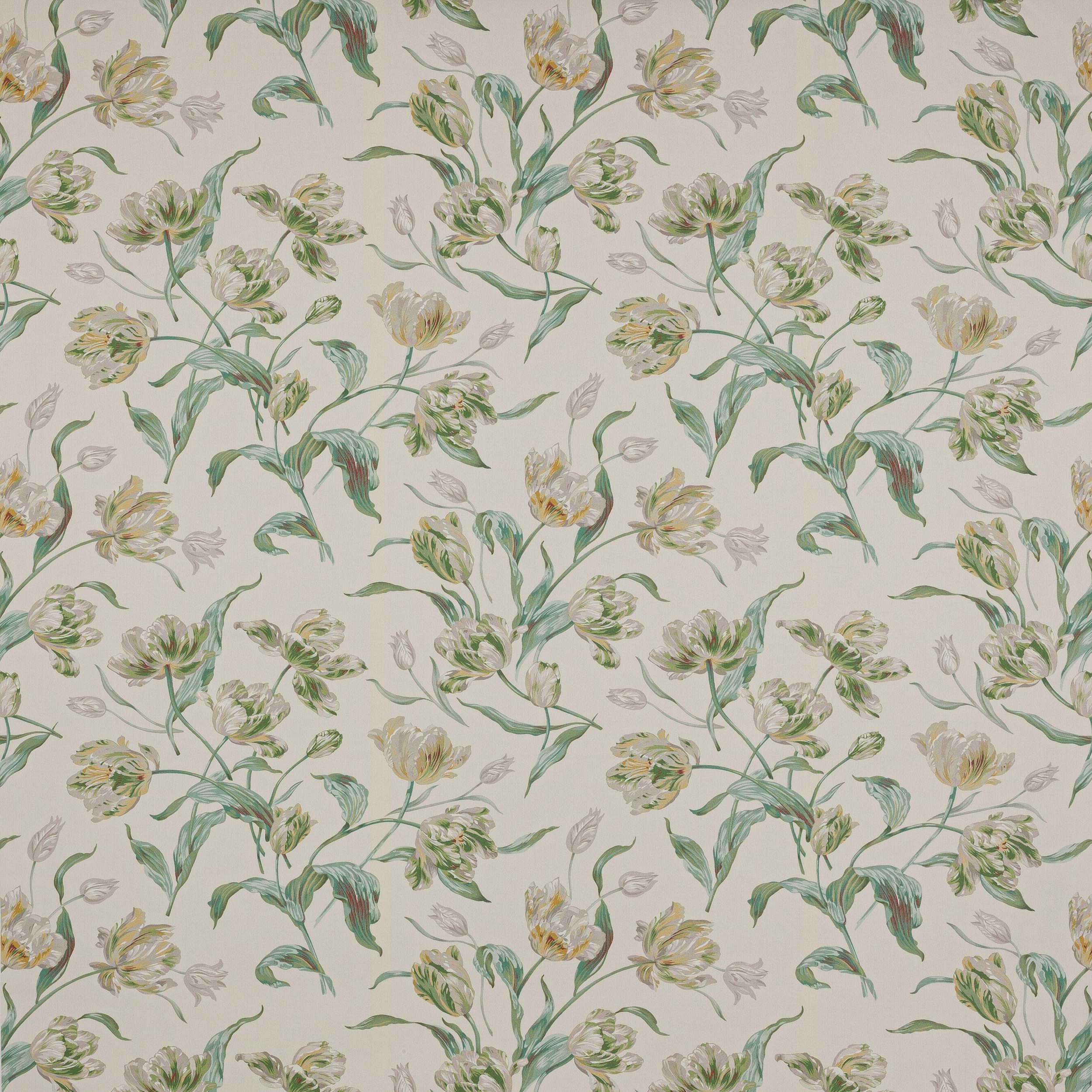 Primavera Fabric in Ivory/Green by Colefax and Fowler