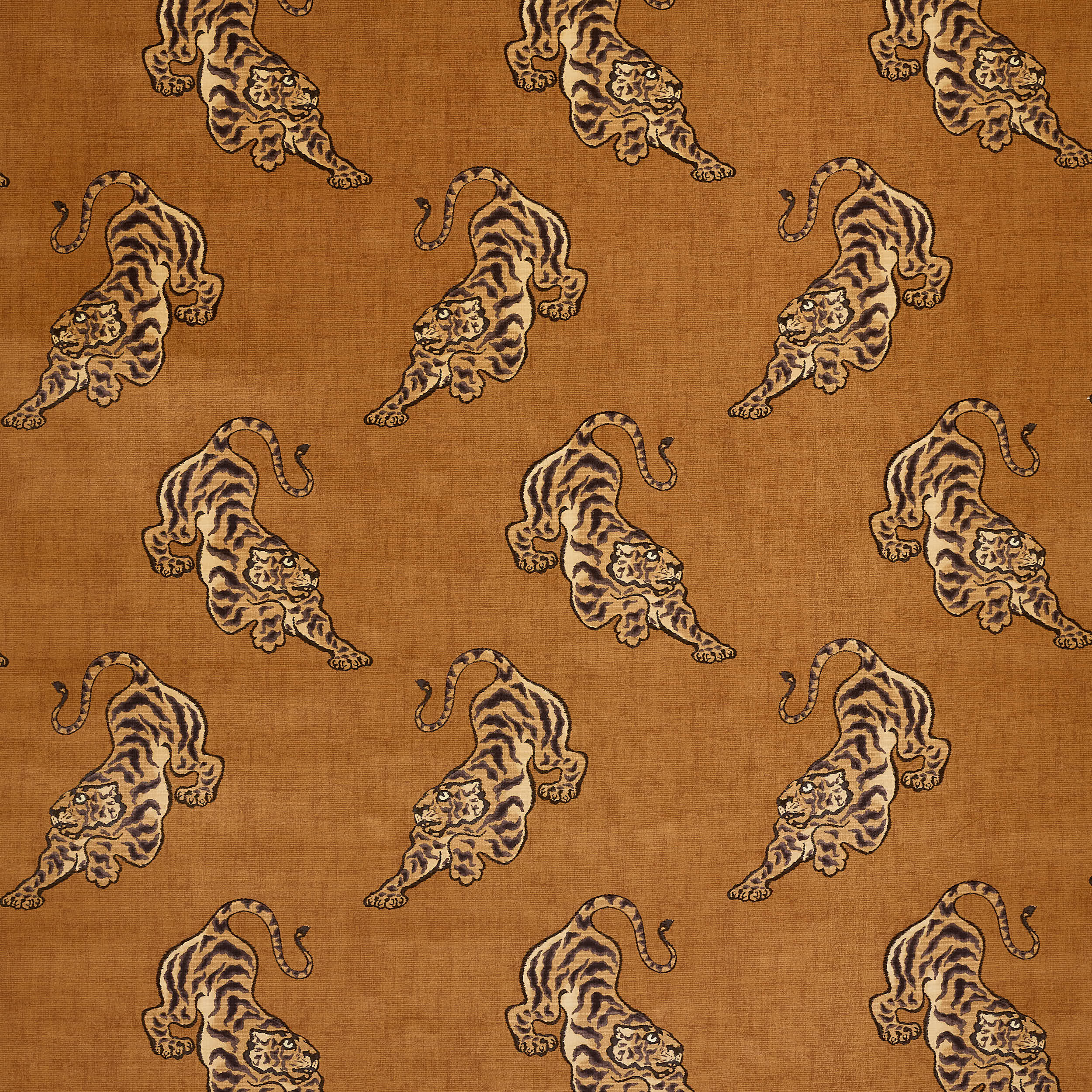 Bagan Velours Fabric in Camel by Manuel Canovas